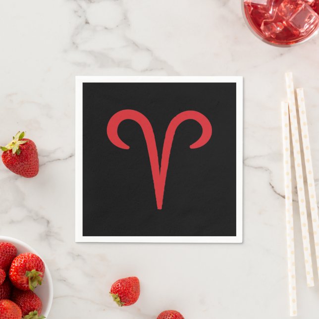 ARIES the Ram Red Fire Sign Astrologie Zodiac Part Serviette (Beispiel)