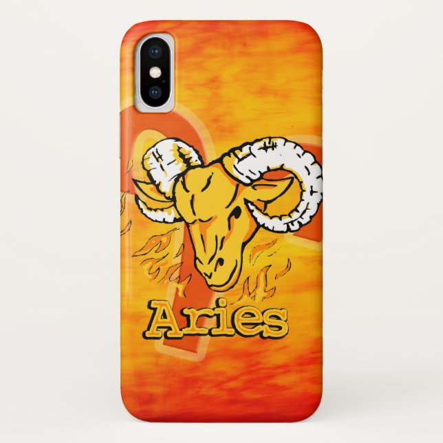 Aries The Ram zodiac fire sign iPhone case (Rückseite)
