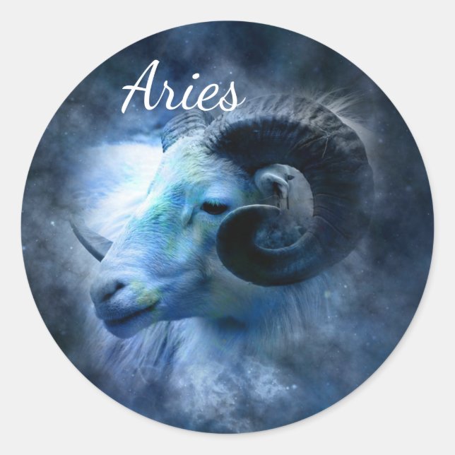 Aries the Ram Zodiac Horoskop Astrologie Sticker (Vorderseite)
