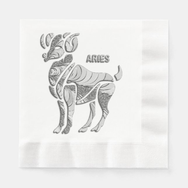 Aries the Ram Zodiac Serviette (Vorderseite)