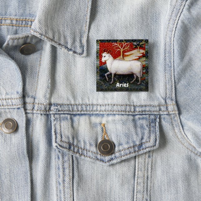 Aries the Ram Zodiac Sign Birthday Party Button (Beispiel)