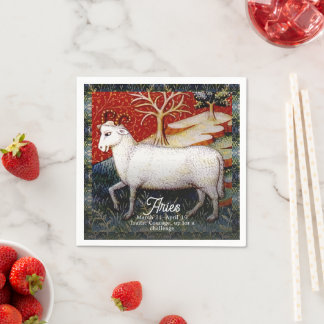 Aries the Ram Zodiac Sign Birthday Party Serviette