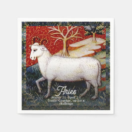 Aries the Ram Zodiac Sign Birthday Party Serviette