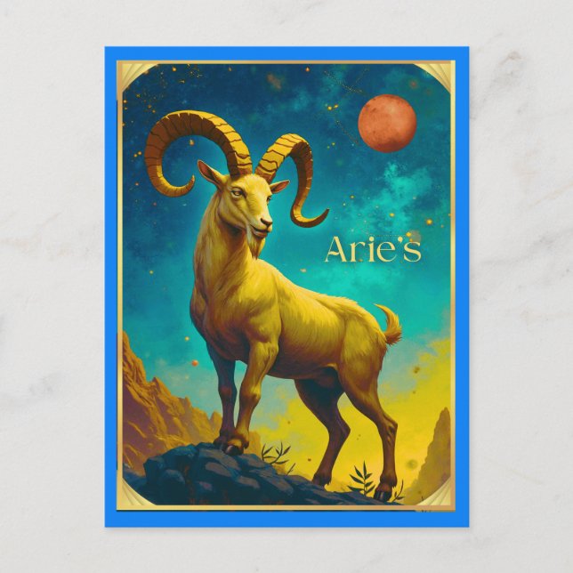 Aries the Ram Zodiac Sign Postkarte (Vorderseite)
