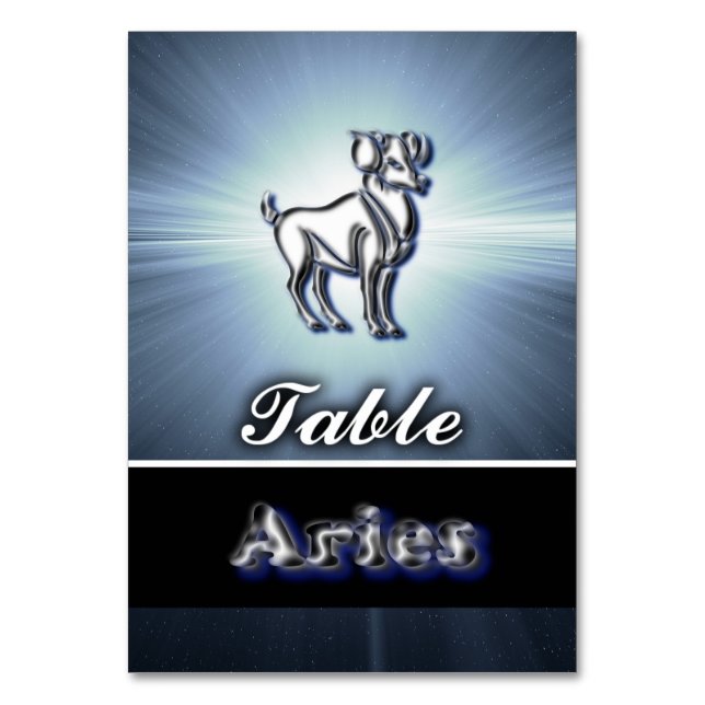 Aries Tischnummer (Vorderseite)