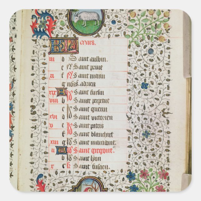 Äries und ein Mann, der Bäume gefällt Quadratischer Aufkleber (Vorderseite)