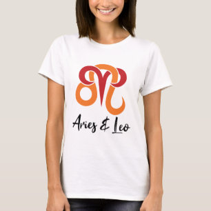 Aries und Leo Zodiac Paares Horoskop T-Shirt