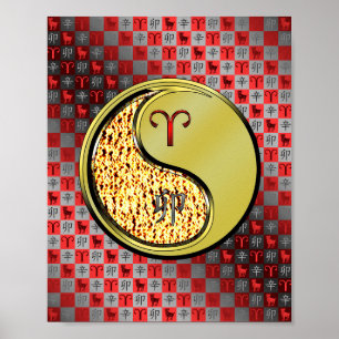 Äries und Metallkaninchen Poster