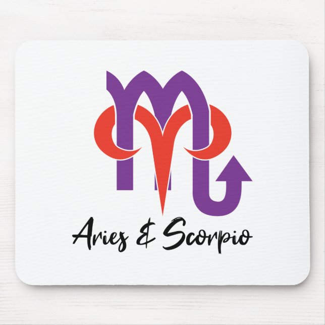 Äries und Scorpio Paare Horoskop Zodiac Mousepad (Vorne)