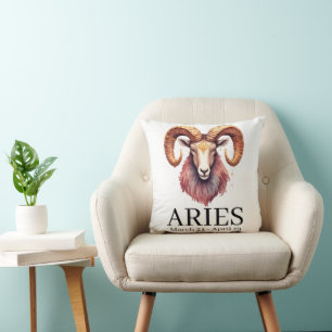 Aries Widder Wasserfarbe Himmelszodiak Astrologi Kissen
