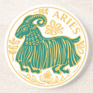 Aries Zeichen des Zodiaks auf Getränkeuntersetzer