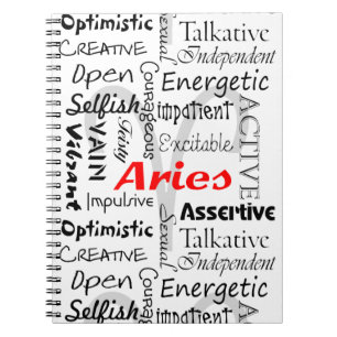 Aries Zodiac Astrologie Horoskop Eigenschaften Col Notizblock