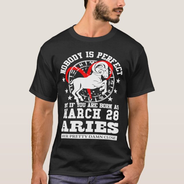 Aries Zodiac Astrologie März 28 Frauen Männer Gebu T-Shirt (Vorderseite)