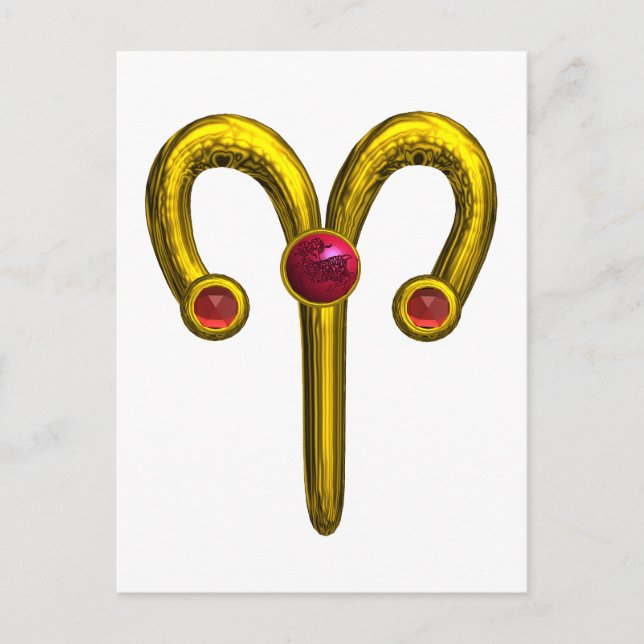 ARIES ZODIAC BIRTHDAY JEWEL POSTKARTE (Vorderseite)