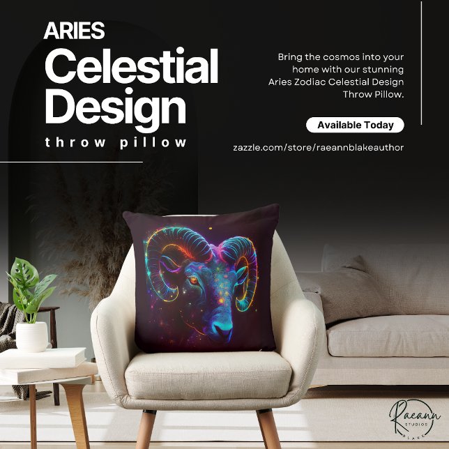 Aries Zodiac Celestial Design Jeter Oreiller (Créateur téléchargé)