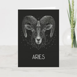 Aries Zodiac Constellation Blank Folded Card Dankeskarte