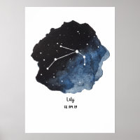 Aries Zodiac Constellation Watercolor