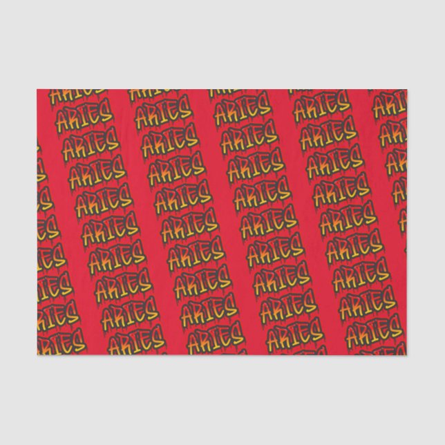 ARIES Zodiac Fire Sign Red Driving Art Party Seidenpapier (Vorderseite)