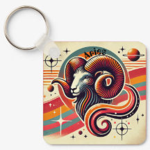 Aries Zodiac Metal Schlüsselanhänger Retro Design