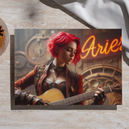 Aries Zodiac Musician Guitar Decoupage Seidenpapier