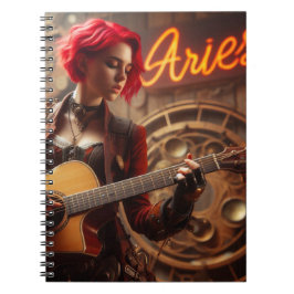 Aries Zodiac Musician Guitar Notizblock