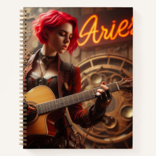 Aries Zodiac Musician Guitar Notizbuch