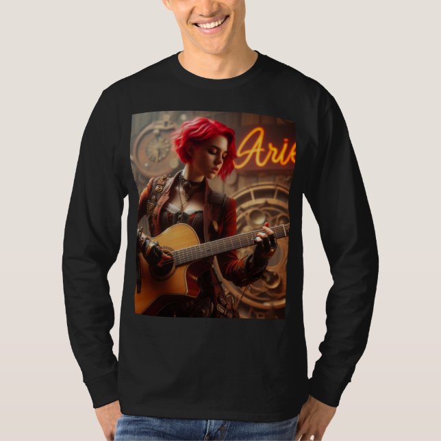 Aries Zodiac Musician Guitar T-Shirt (Vorderseite)