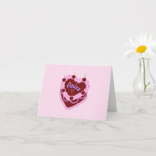 Aries Zodiac Pastel Heart Birthday Cake Karte