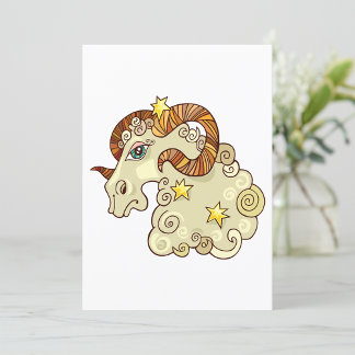 Aries Zodiac Ram farbig astrologisch Einladung