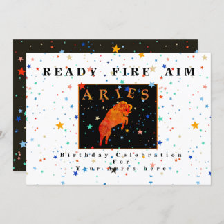 Aries zodiac READY AIM FIRE Moderner Stern Einladu Einladung