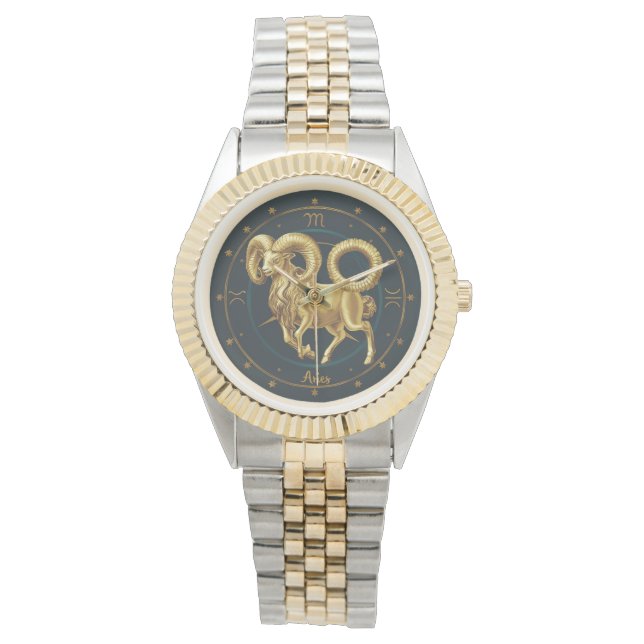 Aries Zodiac Sign Armbanduhr (Vorderseite)