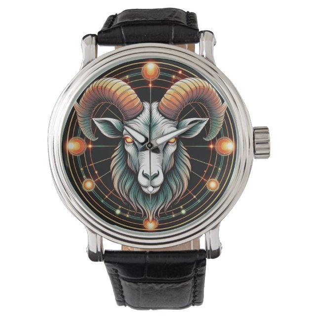 Aries Zodiac Sign Armbanduhr (Vorderseite)