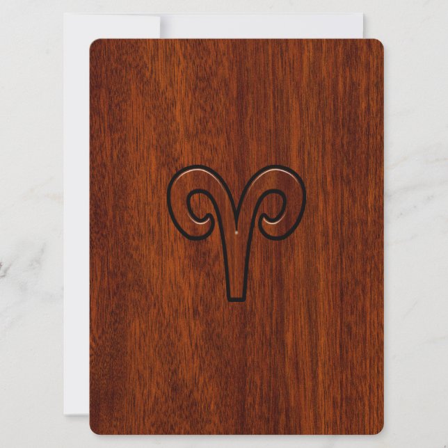 Aries Zodiac Sign auf Mahogani wie Print (Vorderseite)