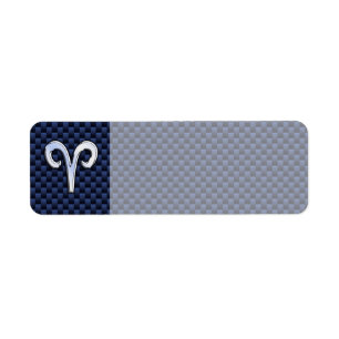 Aries Zodiac Sign auf Navy Blue Carbon Fibre Print