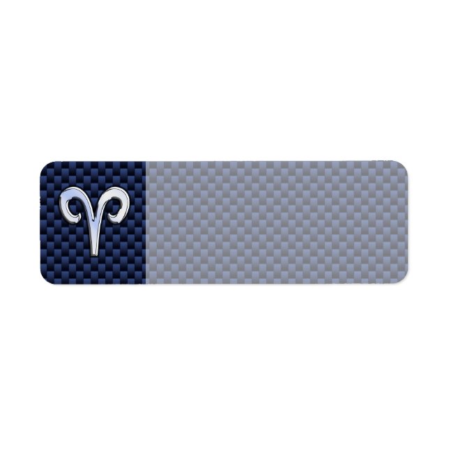 Aries Zodiac Sign auf Navy Blue Carbon Fibre Print (Vorne)