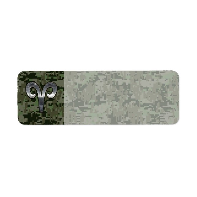 Aries Zodiac Sign auf Woodland Green Digital Camou (Vorne)