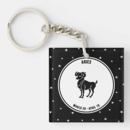 Aries Zodiac Sign, Black & White Schlüsselanhänger