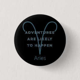 Aries Zodiac Sign Fusion Zitat in Blue Text Geburt Button