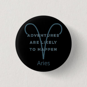 Aries Zodiac Sign Fusion Zitat in Blue Text Geburt Button