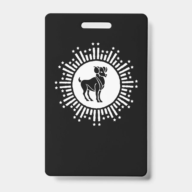 Aries Zodiac Sign Ram Cosmic Sternexplosion Design Ausweis (Vorderseite)