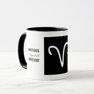Aries Zodiac Sign Tasse 🖤 (Personalisiert)