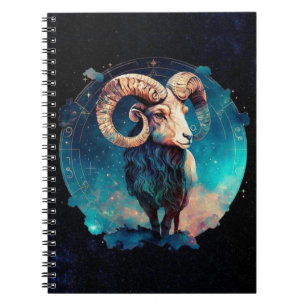 Aries Zodiac Spiral Notebook Notizblock