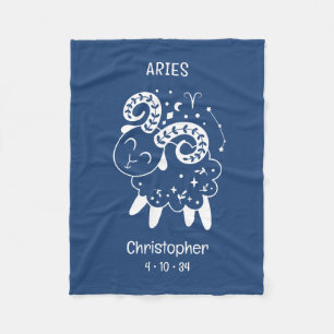 Aries Zodiac Star Name Birthdate Blue Baby Fleece