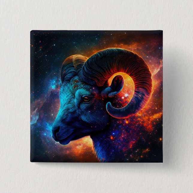 Aries Zodiac Star Sign - No Text - Square Button (Vorderseite)