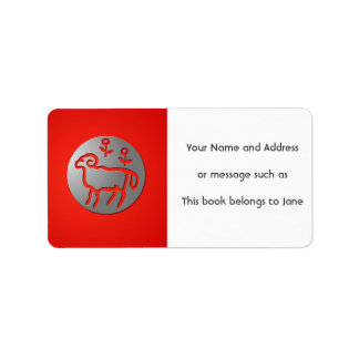 Aries Zodiac Star Silver Premium Name Tag Adressaufkleber