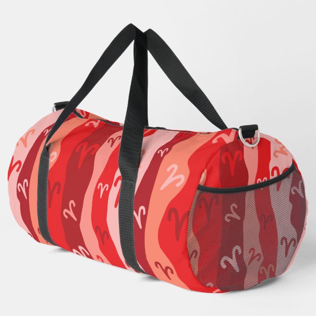 Aries Zodiac Stripes Duffle Bag (Rechte Ecke)