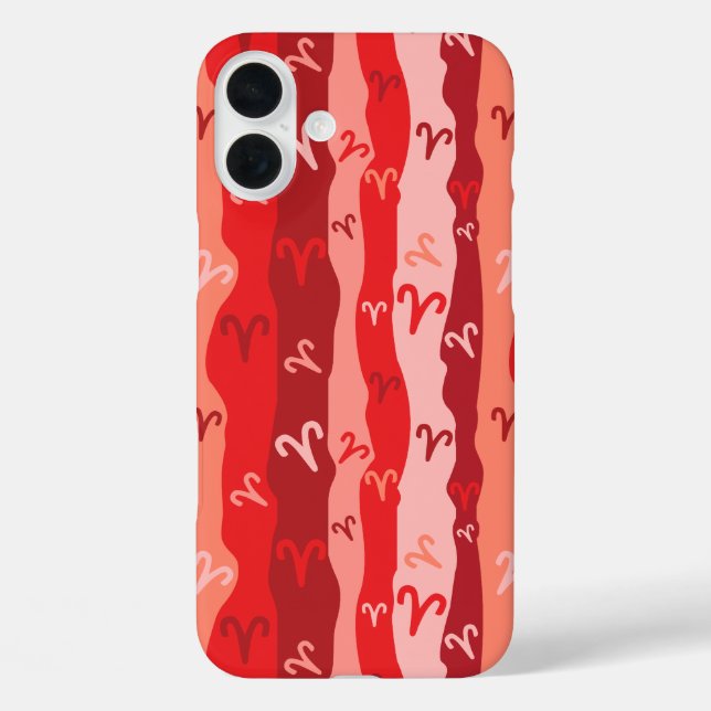 Aries Zodiac Stripes iPhone 16 Plus Hülle (Rückseite)