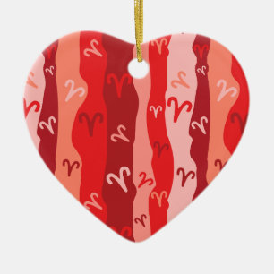 Aries Zodiac Stripes Keramik Ornament