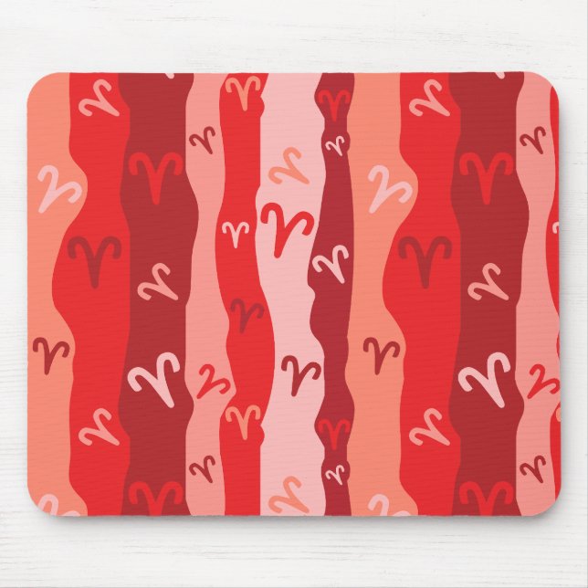 Aries Zodiac Stripes Mousepad (Vorne)