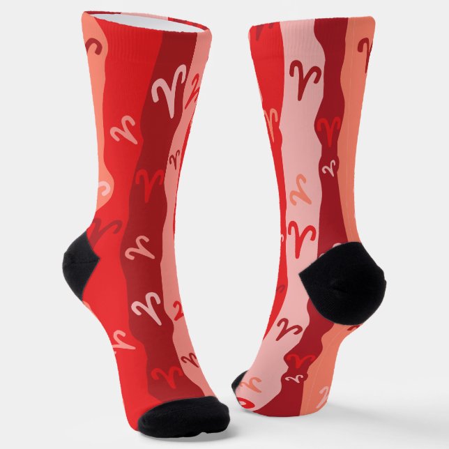 Aries Zodiac Stripes Socken (Gewinkelt)